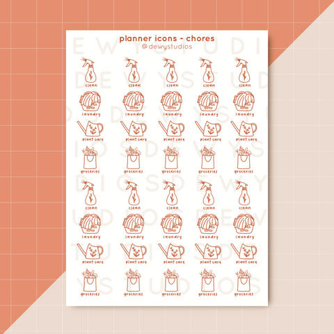 Planner Icons Chores - Sticker Sheet