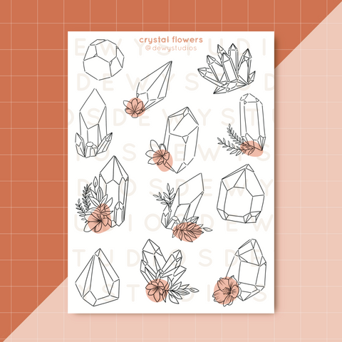 Crystal Flowers - Sticker Sheet