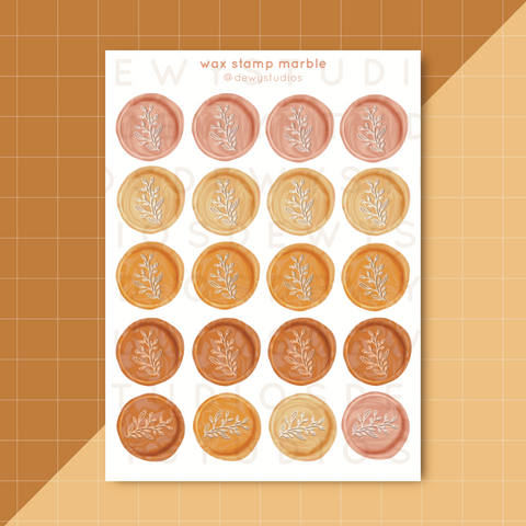 Wax Stamp Marble - Sticker Sheet
