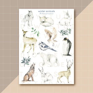 Winter Animals - Sticker Sheet
