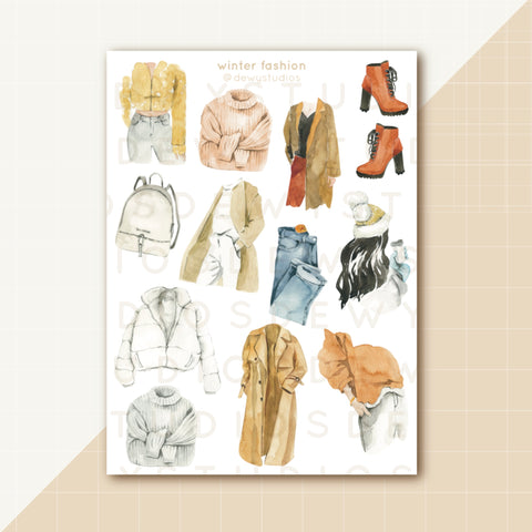 Winter Fashion - Sticker Sheet