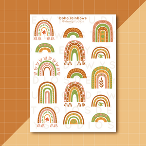Boho Rainbows - Sticker Sheet