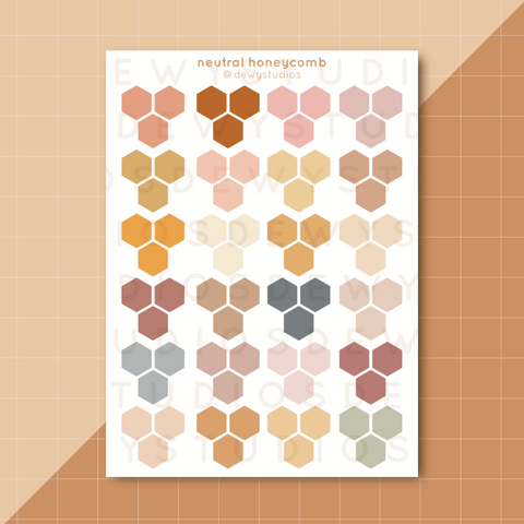 Neutral Honeycomb - Sticker Sheet
